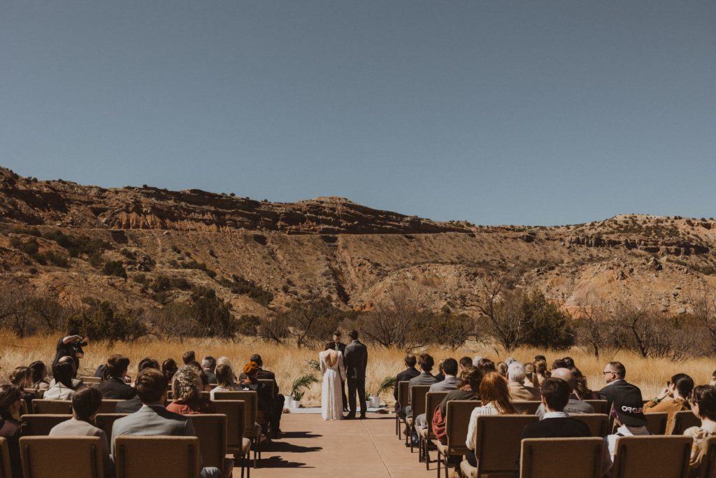 Elopement ceremony at Mack Dick Pavilion in Palo Duro Canyon
