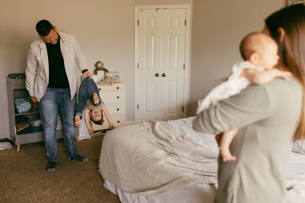 Family having fun during family photos